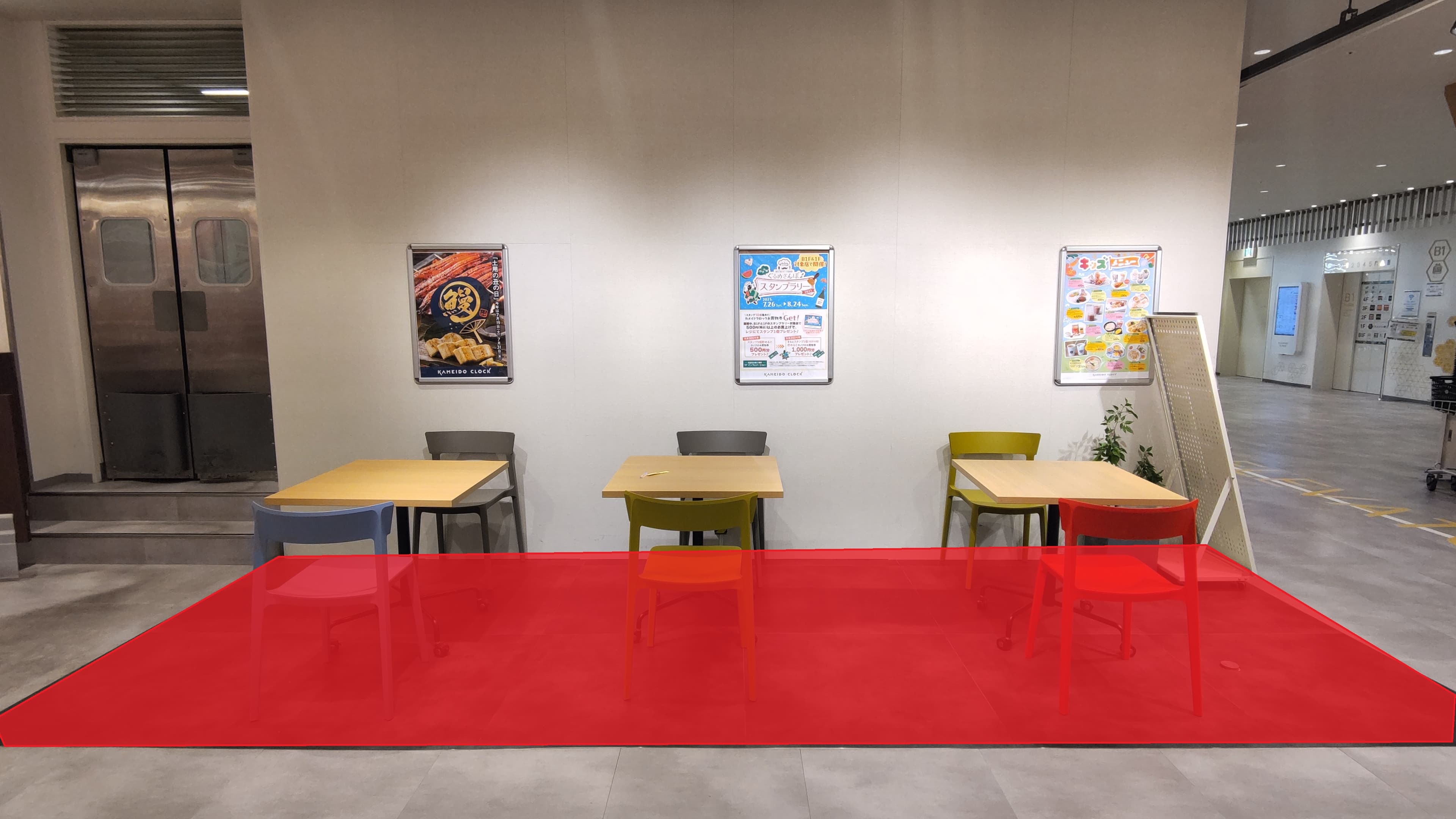 B1Fイートイン(麻布あさひ横) 物販、食物販のポップアップストアや販促プロモーションに最適な催事イベントスペース