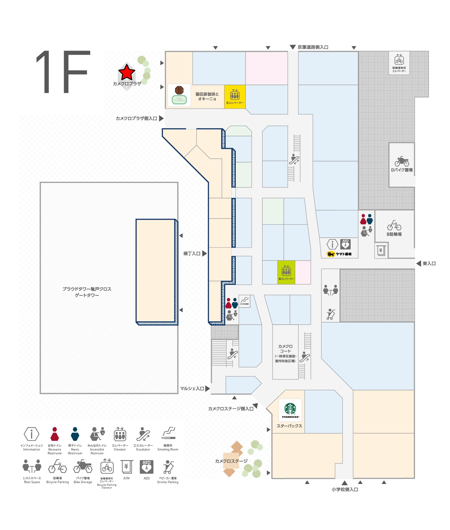 1Fカメクロプラザ 大型イベントやキッチンカー出店に最適な屋外催事イベントスペースの図面・フロアマップ