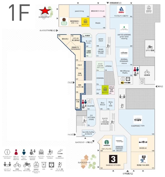 1Fカメクロプラザ 大型イベントやキッチンカー出店に最適な屋外催事イベントスペースの図面・フロアマップ