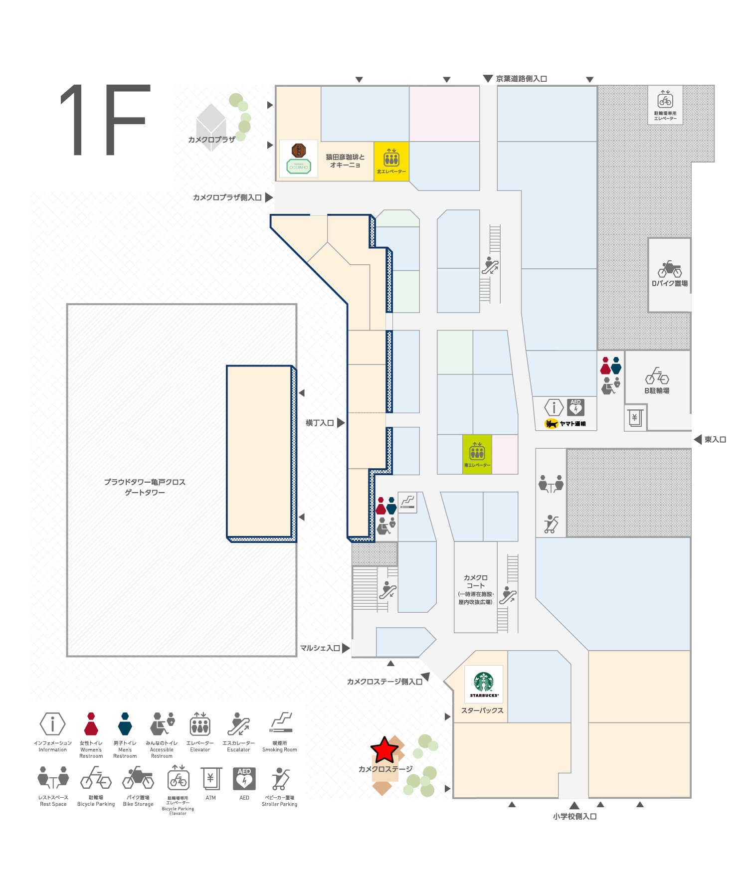 1Fカメクロステージ 大型イベントに最適な屋外催事イベントスペースの図面・フロアマップ