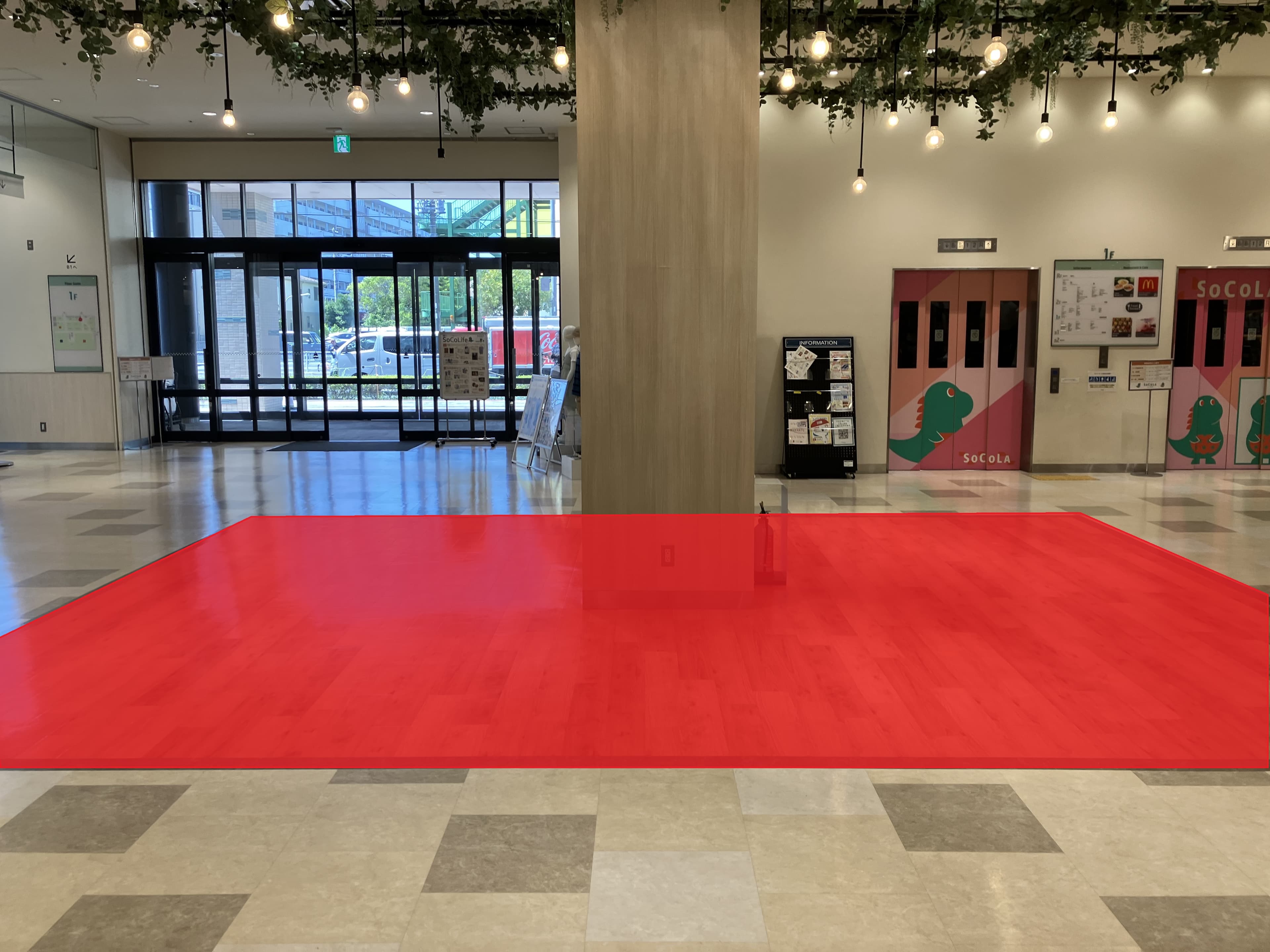 1階エントランス・エレベーター前 物販、食物販のポップアップストアや販促プロモーションに最適な催事イベントスペース