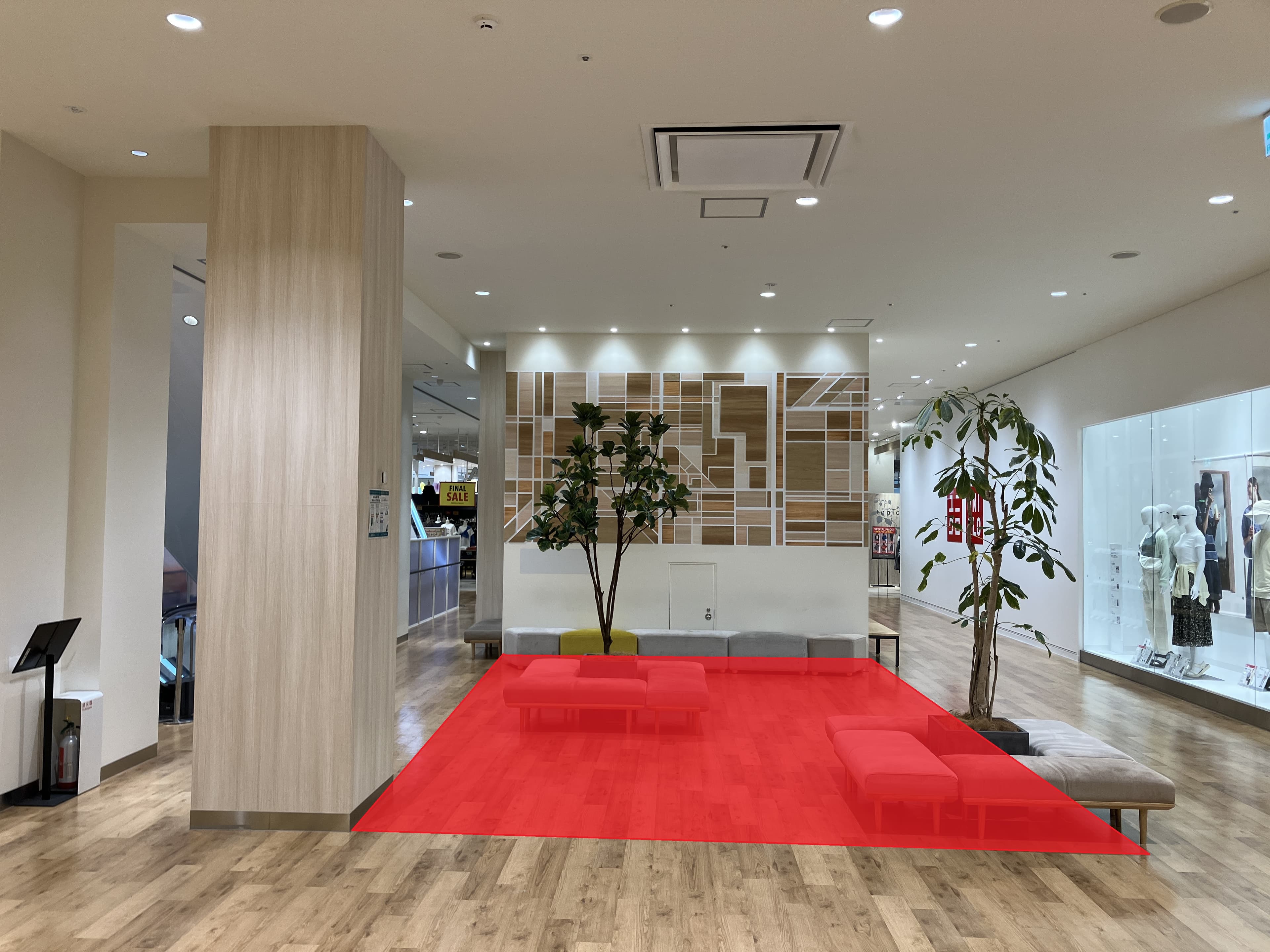 1階ユニクロとジーユーの間、知育体験型空間「あそびにっくパーク」前 物販、食物販のポップアップストアや販促プロモーションに最適なファミリー向け催事イベントスペース