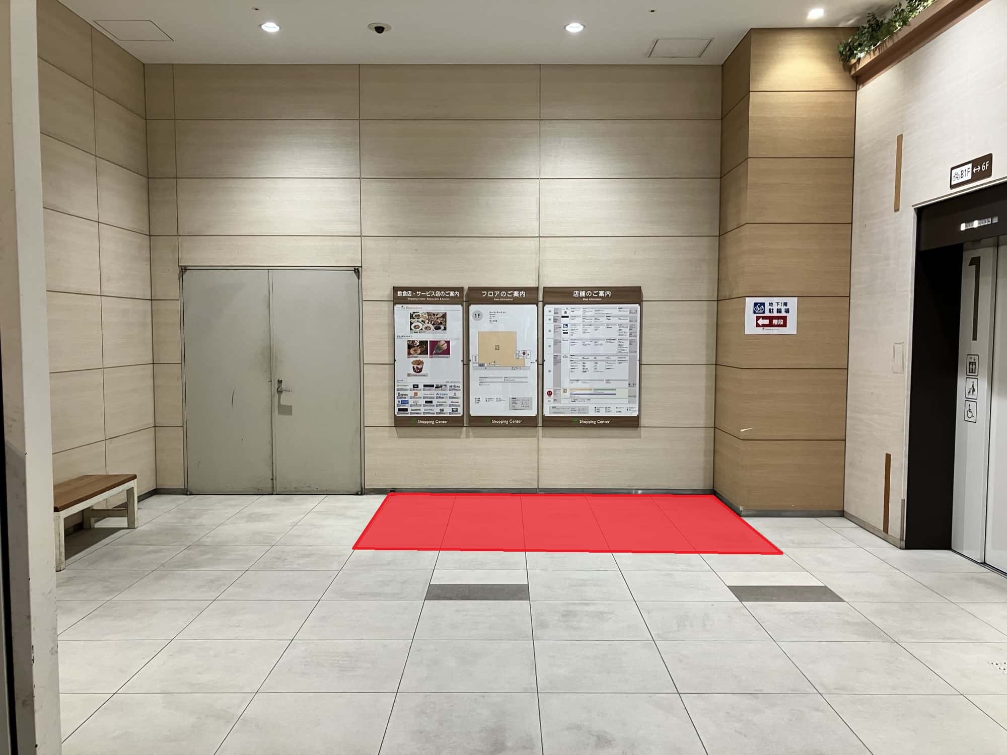 1階エレベーター横 物販/食物販のポップアップストアや販促プロモーションに最適な催事イベントスペース
