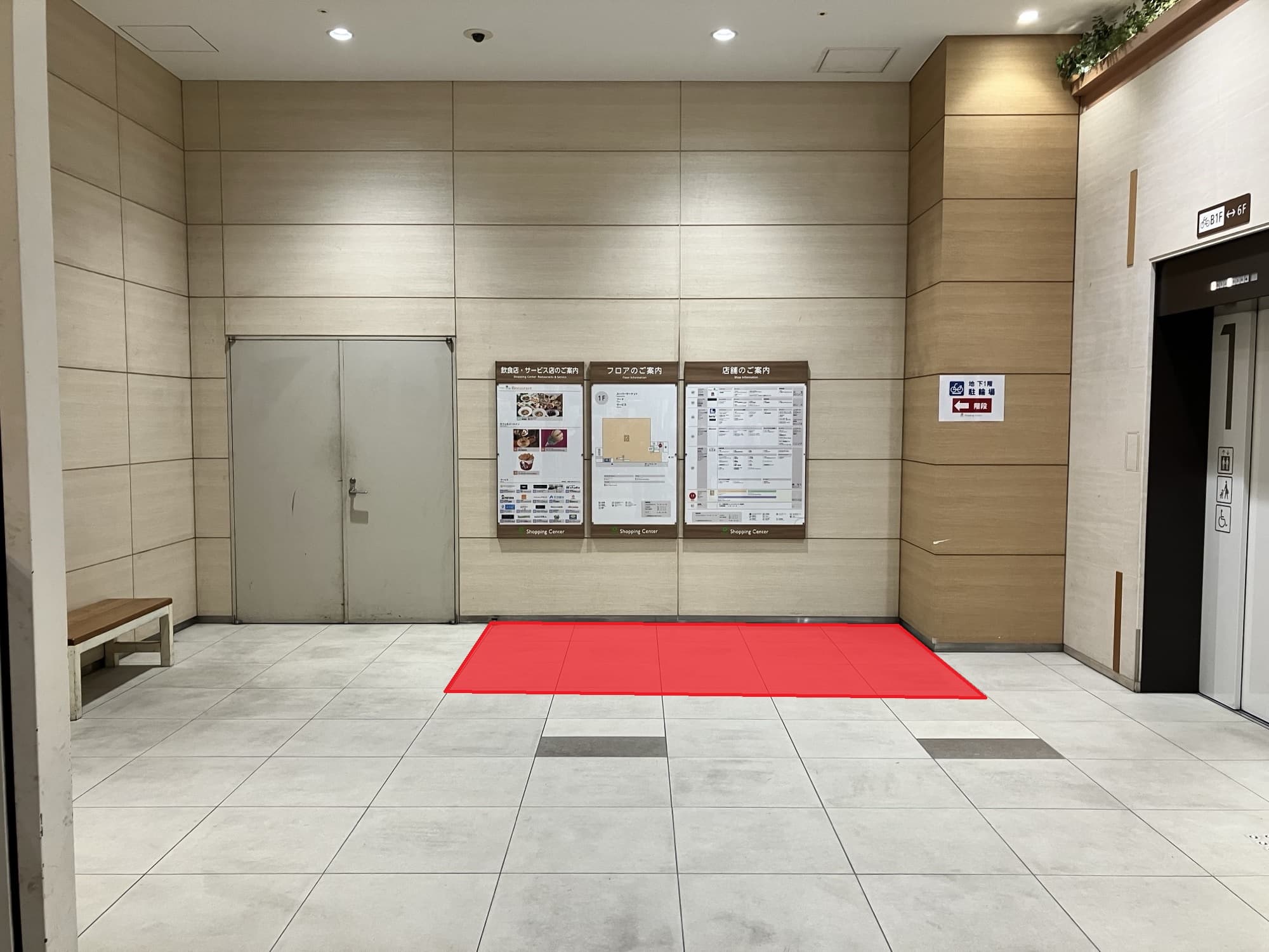 1階エレベーター横 物販/食物販のポップアップストアや販促プロモーションに最適な催事イベントスペース