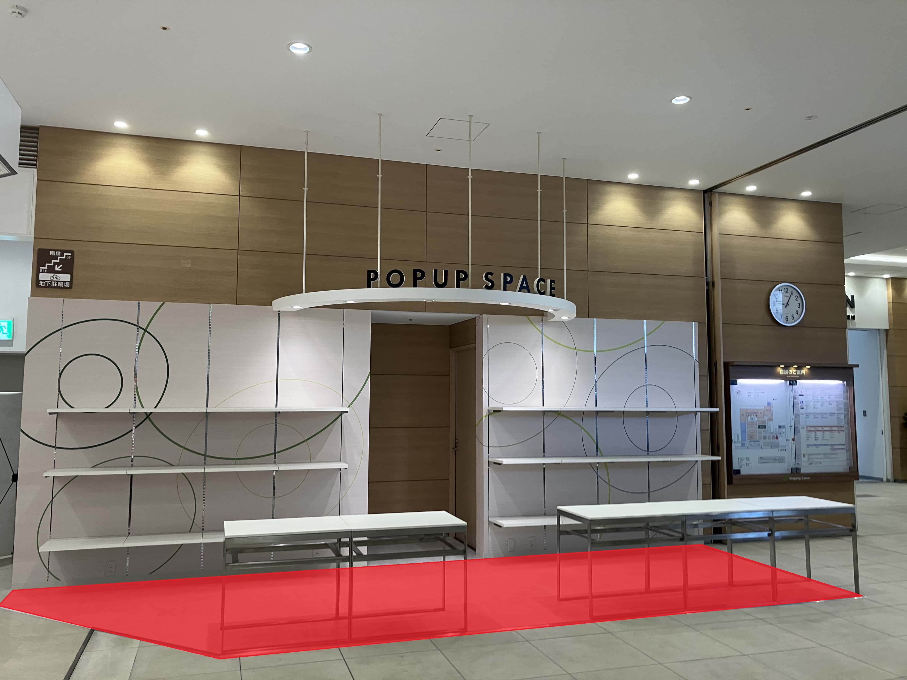 2階ポップアップスペース 物販、食物販のポップアップストアや販促プロモーションに最適な催事イベントスペース