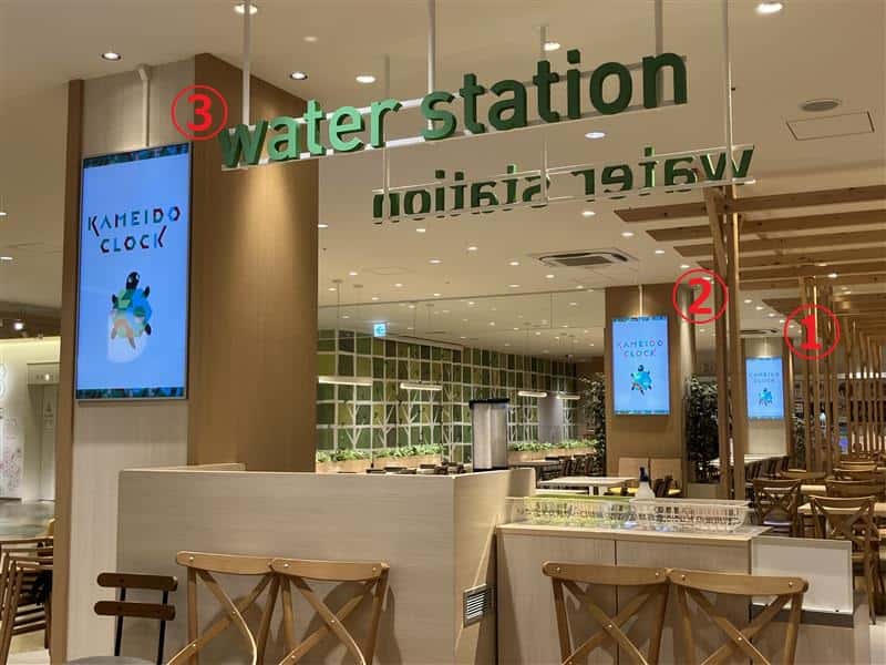 4Fフードコート 55インチデジタルサイネージ 5面セット