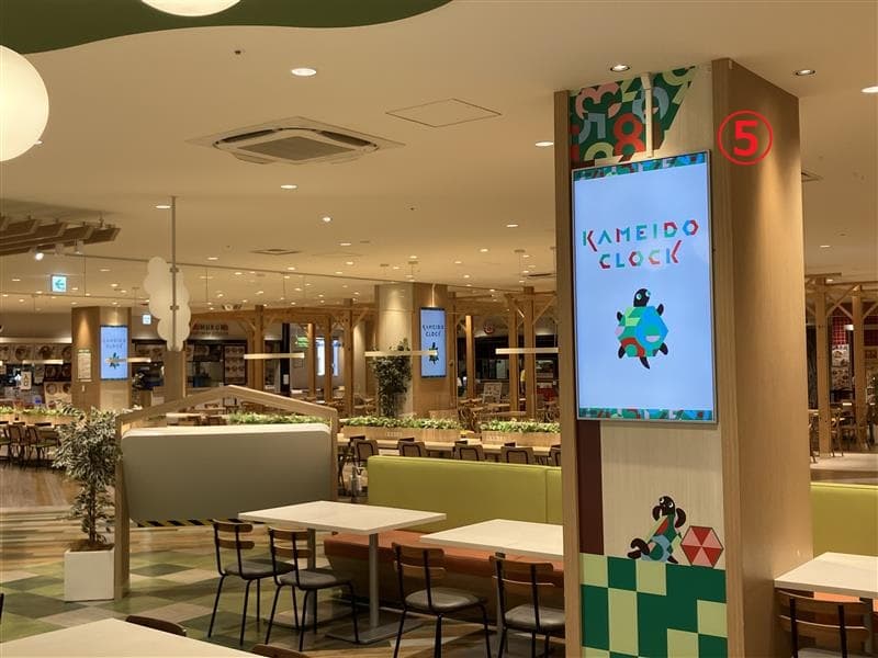 4Fフードコート 55インチデジタルサイネージ 5面セット2