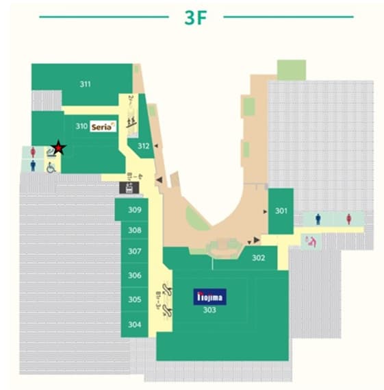 3F喫煙所前 電子タバコの販促プロモーションに最適な催事イベントスペースの図面・フロアマップ